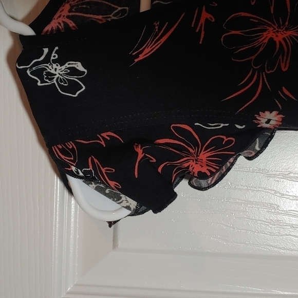 Speechless Black Pink Floral Print Faux Wrap V Neck Dress Size S - Picture 4 of 8